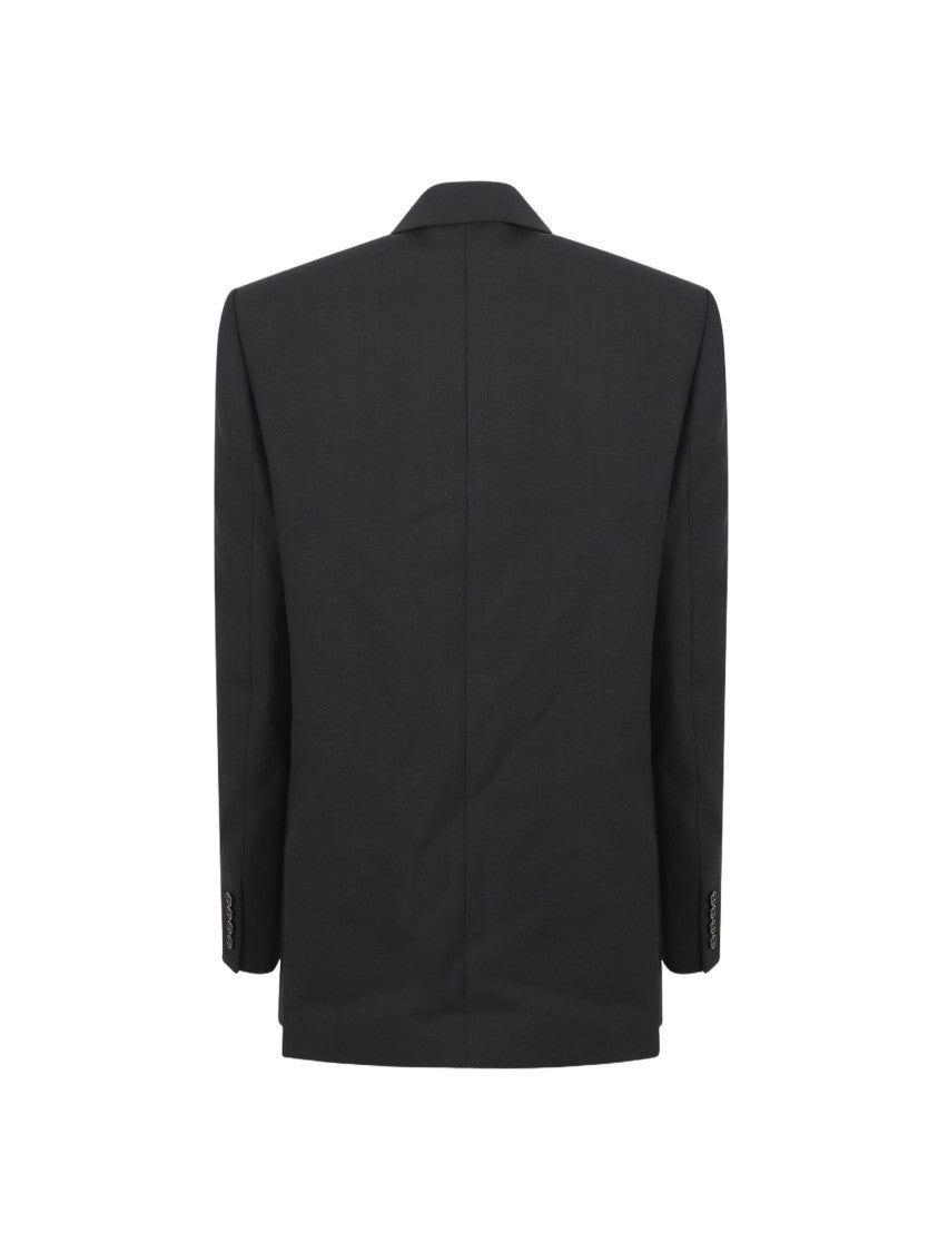 Saint Laurent Double Breasted Tailored Jacket With Classic Lapel