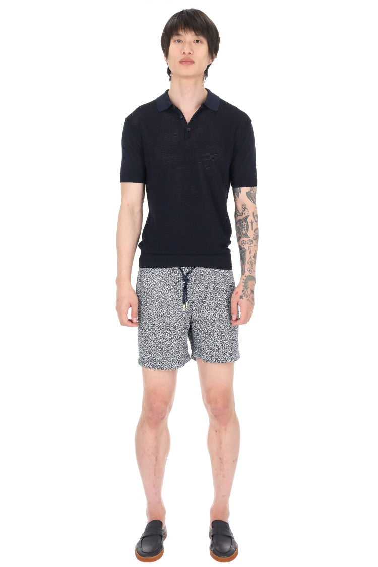 Orlebar Brown Burnham Tie Stitch Cotton-Silk Polo Shirt