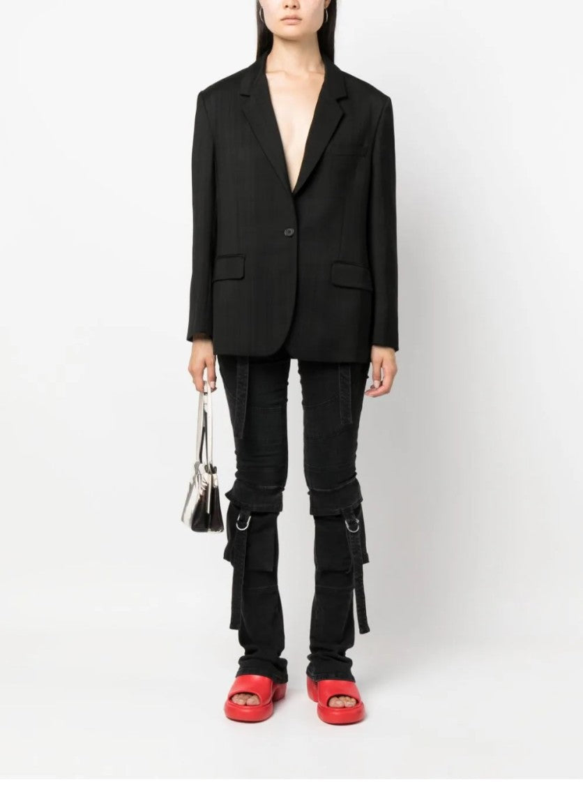 Msgm Tailored Jacket With Viscose-Wool Blend And Classic Silhouette