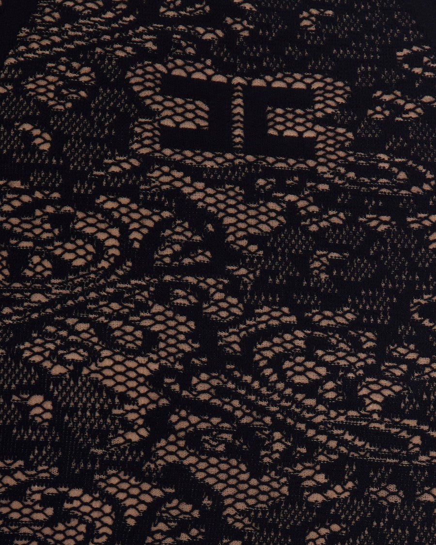 Elisabetta Franchi Slim-Fit Jacquard Skirt With Intricate Detailing