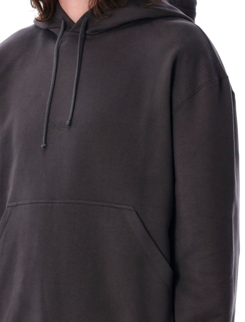 Saint Laurent Ancient Grey Relaxed-Fit Hoodie
