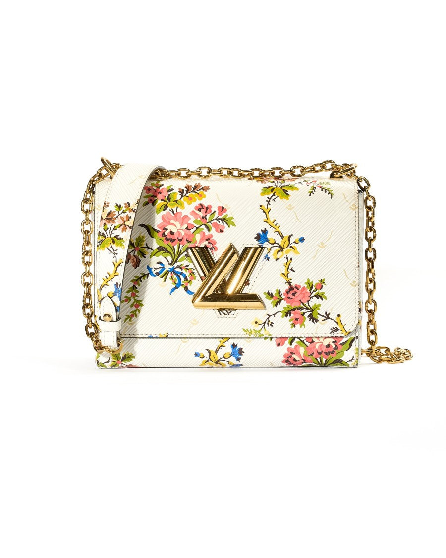 Louis Vuitton Twist Mm Floral Epi White