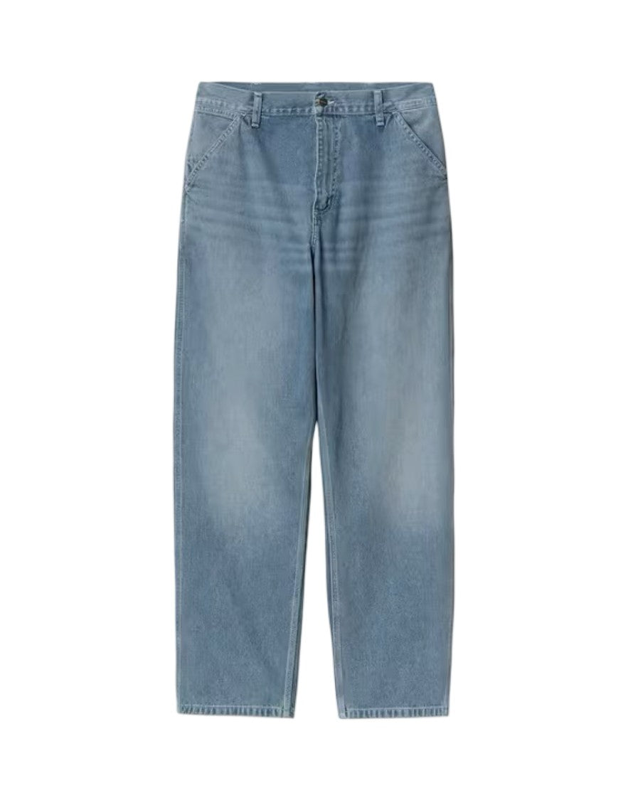 Carhartt Wip Relaxed Fit Light Blue Denim Pants