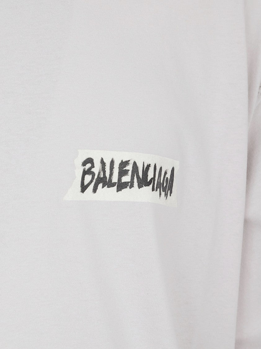 Balenciaga Relaxed-Fit Cotton Jersey T-Shirt With Masking Tape Motif