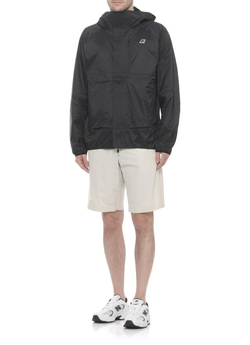 K-Way Black Roche Hooded Waterproof Jacket