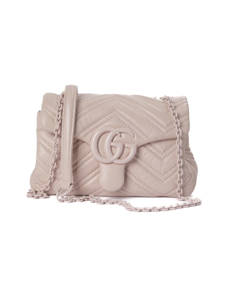 Gucci Pink Mini Marmont Square Matelassè Leather Shoulder Bag