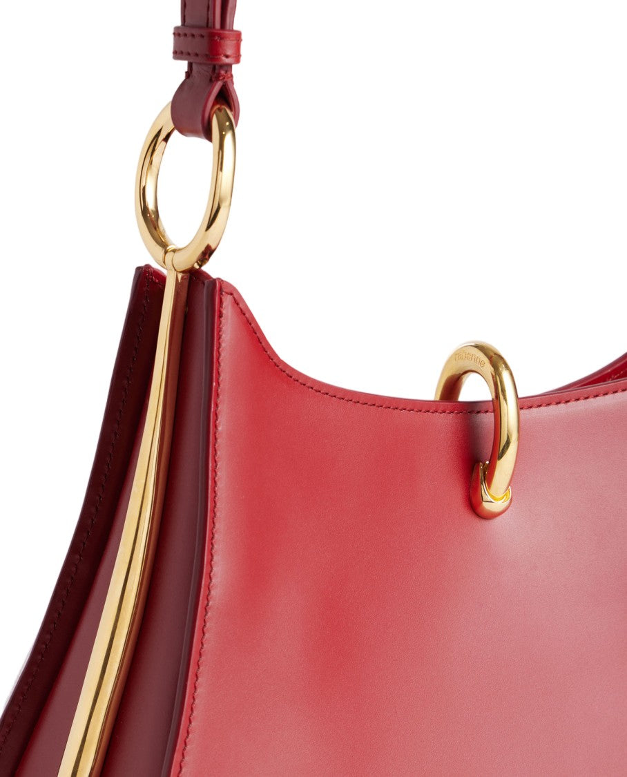 Rabanne Structured Leather Shoulder Bag With Gold Ring Hardware