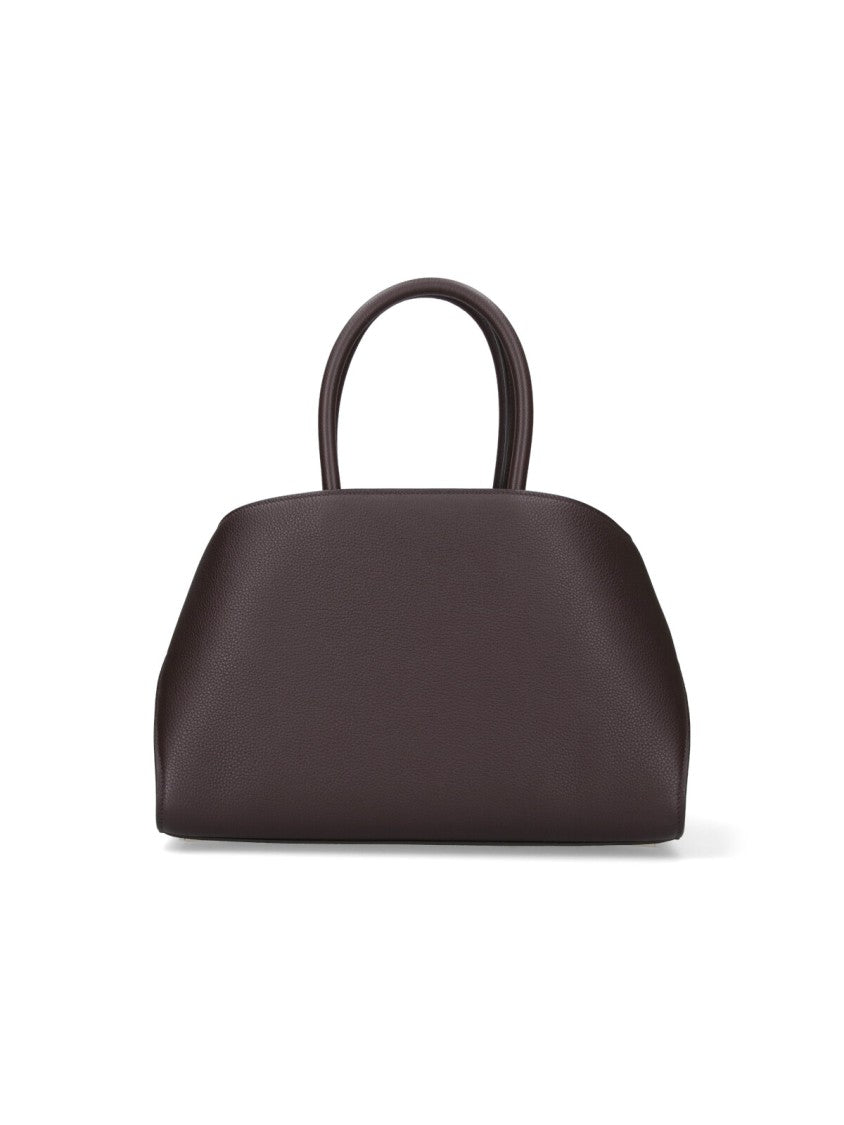 Ferragamo Medium Structured Handbag With Rotating Buckle Closure And Signature Logo