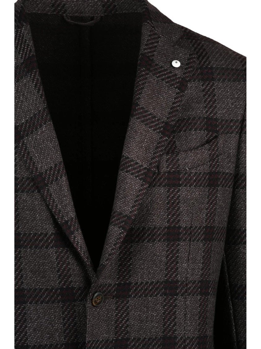 L.B.M. 1911 Rounded Checkered Jacket With Unlined Construction