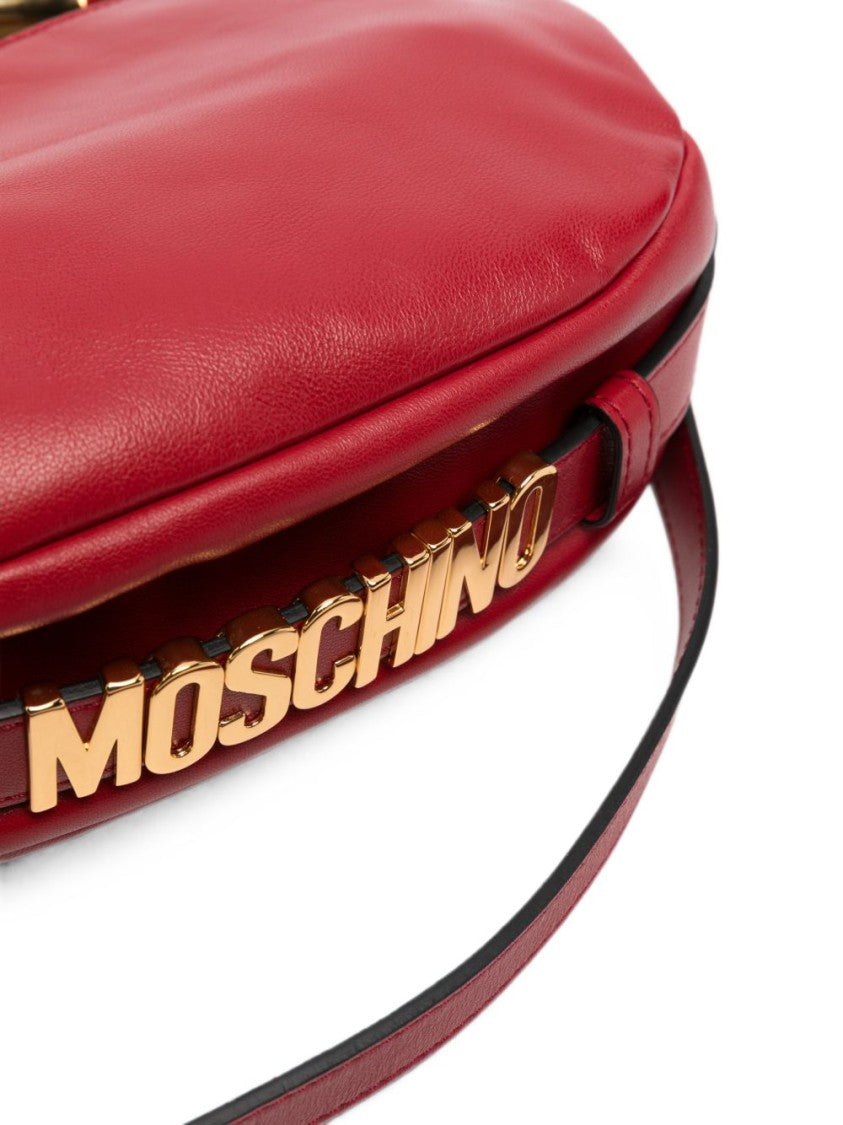 Moschino Curved Gold-Tone Handle Handbag