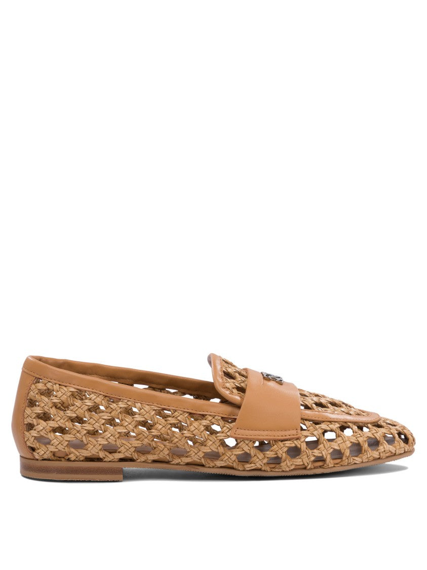 Casadei Beige Woven Loafers
