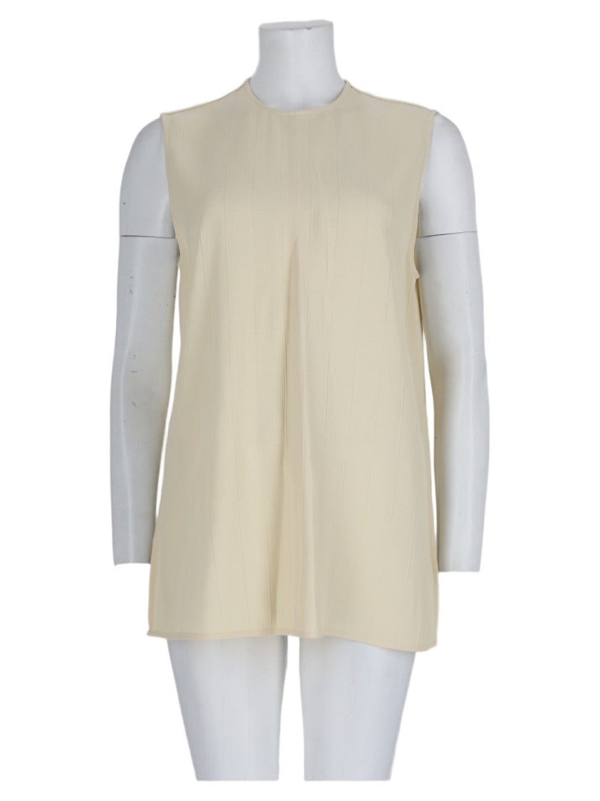 Totême Sleeveless Boxy Vertical Woven Stripe Top