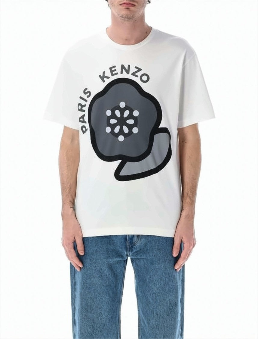 Kenzo Graphic Print Short-Sleeve T-Shirt With Bold Floral Design