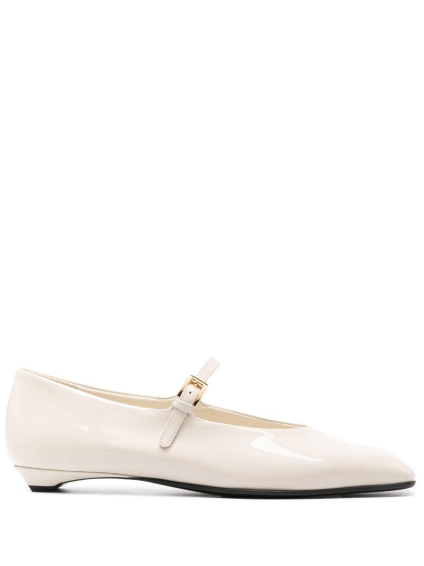 Prada Pointed Toe Flat Shoes With Delicate Instep Strap