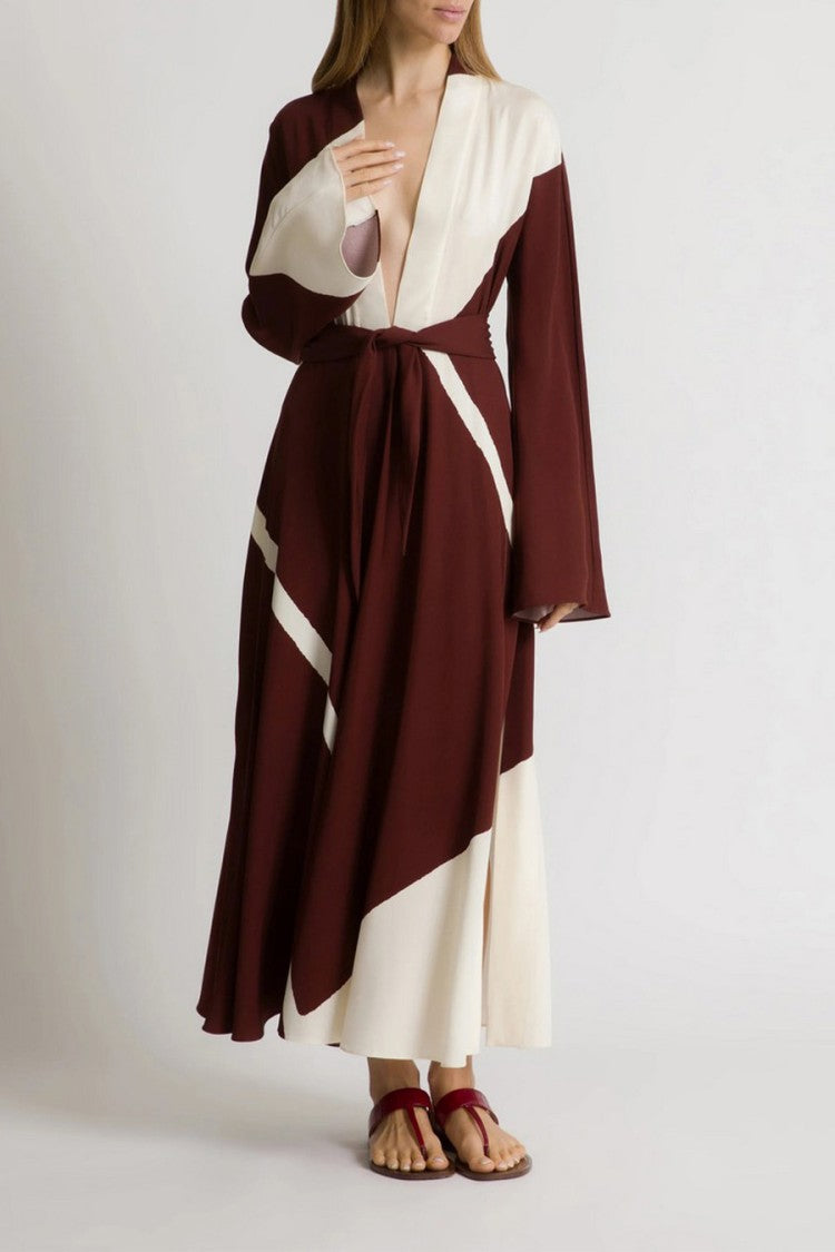 Alberta Ferretti Brown Chiffon Maxi Dress