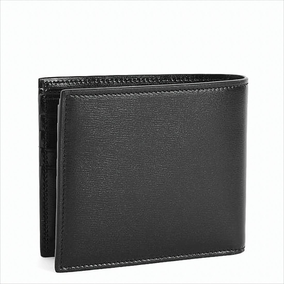 Saint Laurent Bifold Wallet In Smooth Calf Leather With Gold-Tone Emblem