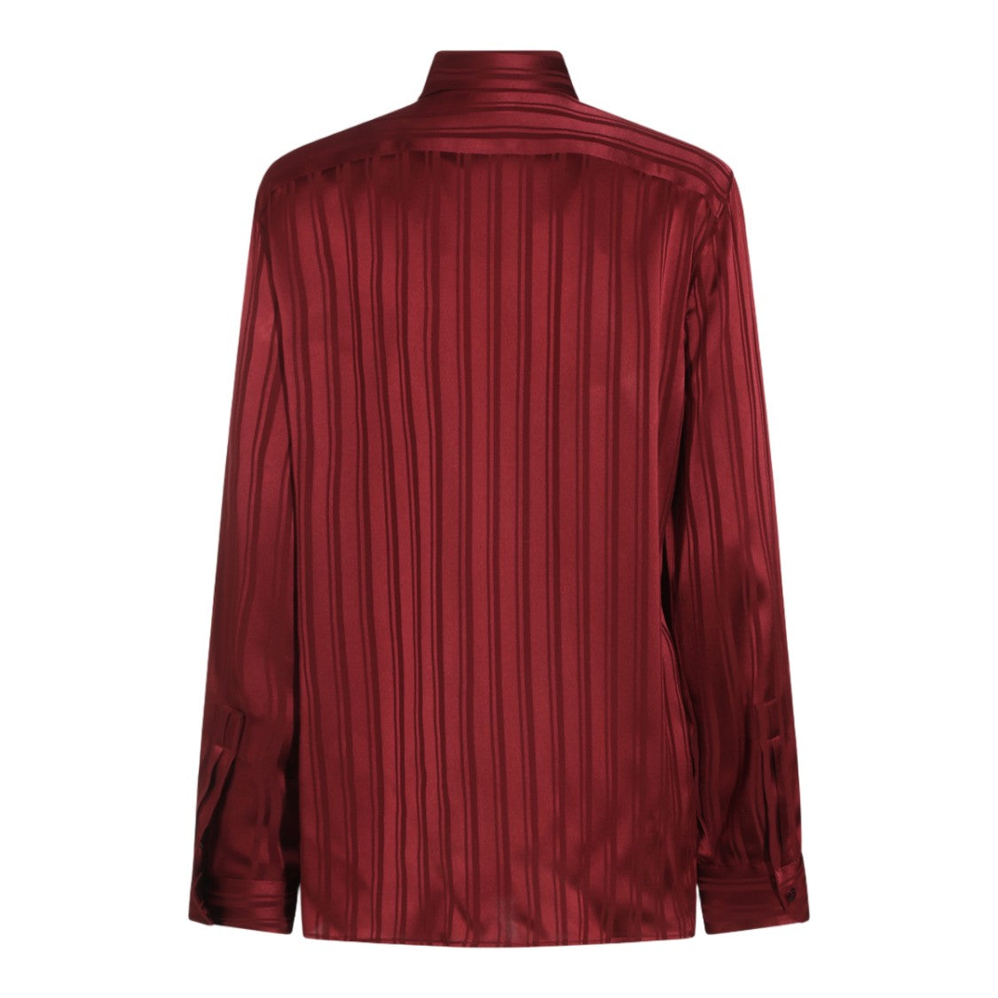 Saint Laurent Vertical Stripe Bow-Tie Silk Shirt