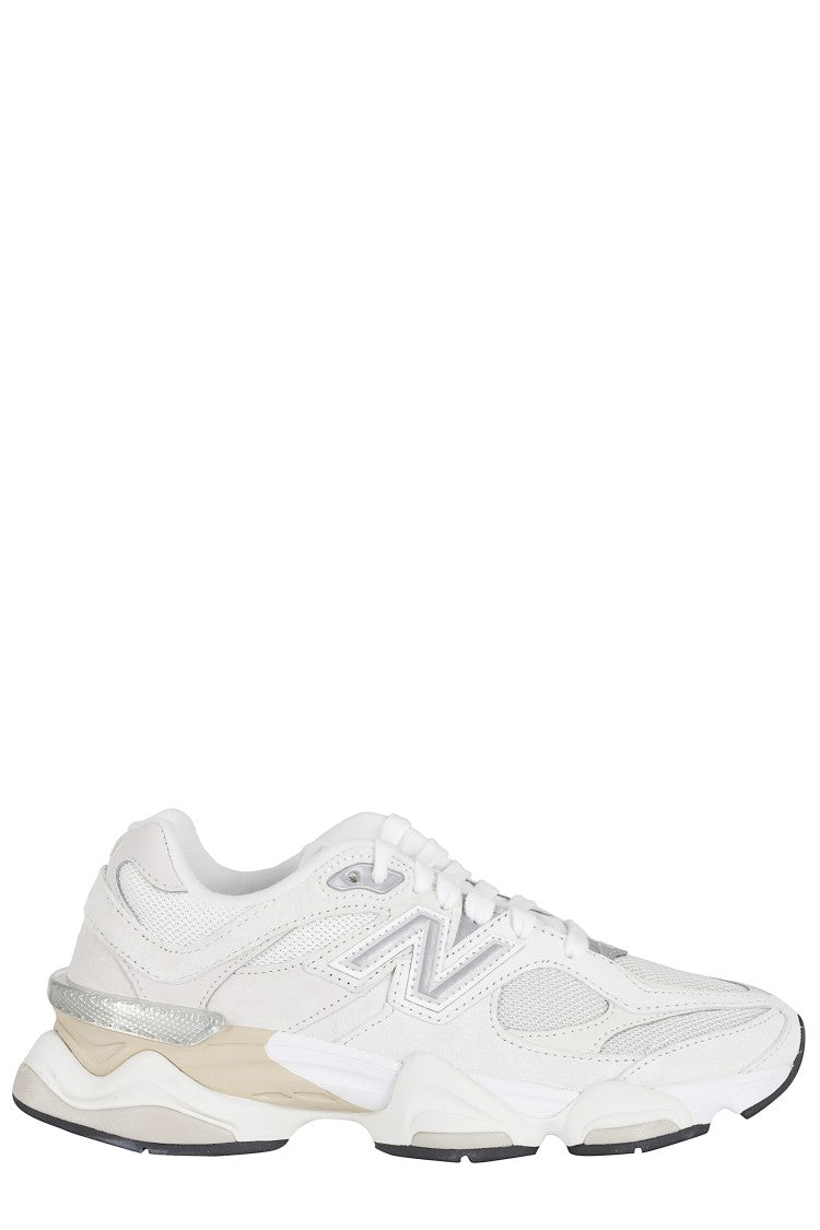 New Balance White And Beige Lifestyle U9060 Mesh Suede Rubber Sneakers