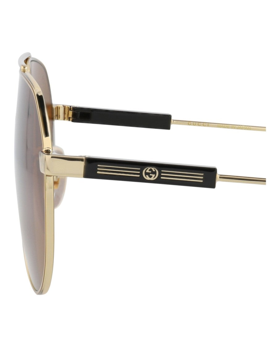 Gucci Aviator-Frame Metal Sunglasses