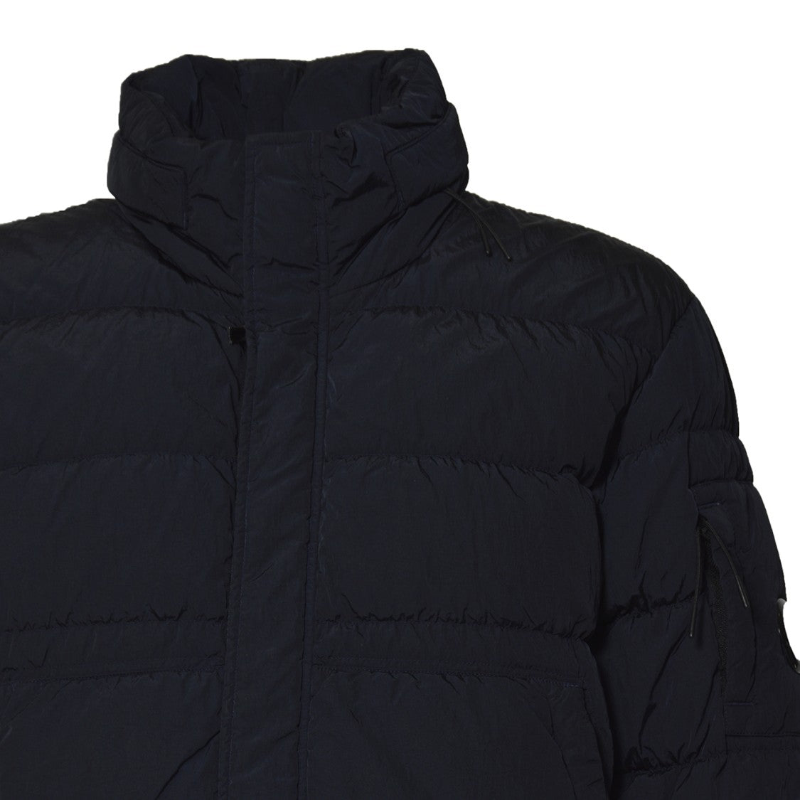 C.P. Company Horizontal Quilted Down Jacket With High Collar And Concealed Zip Closure
