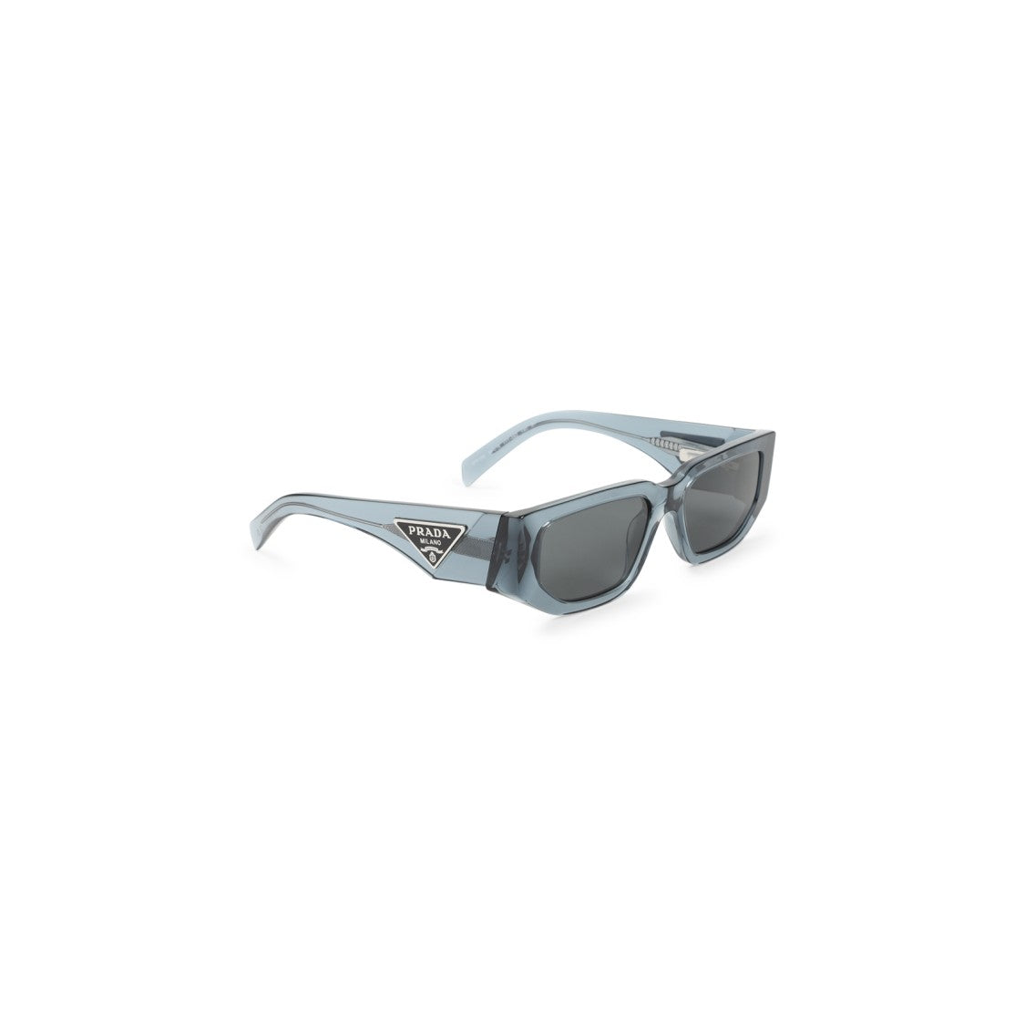 Prada Angular Frame Grey Acetate Sunglasses With Iconic Logo
