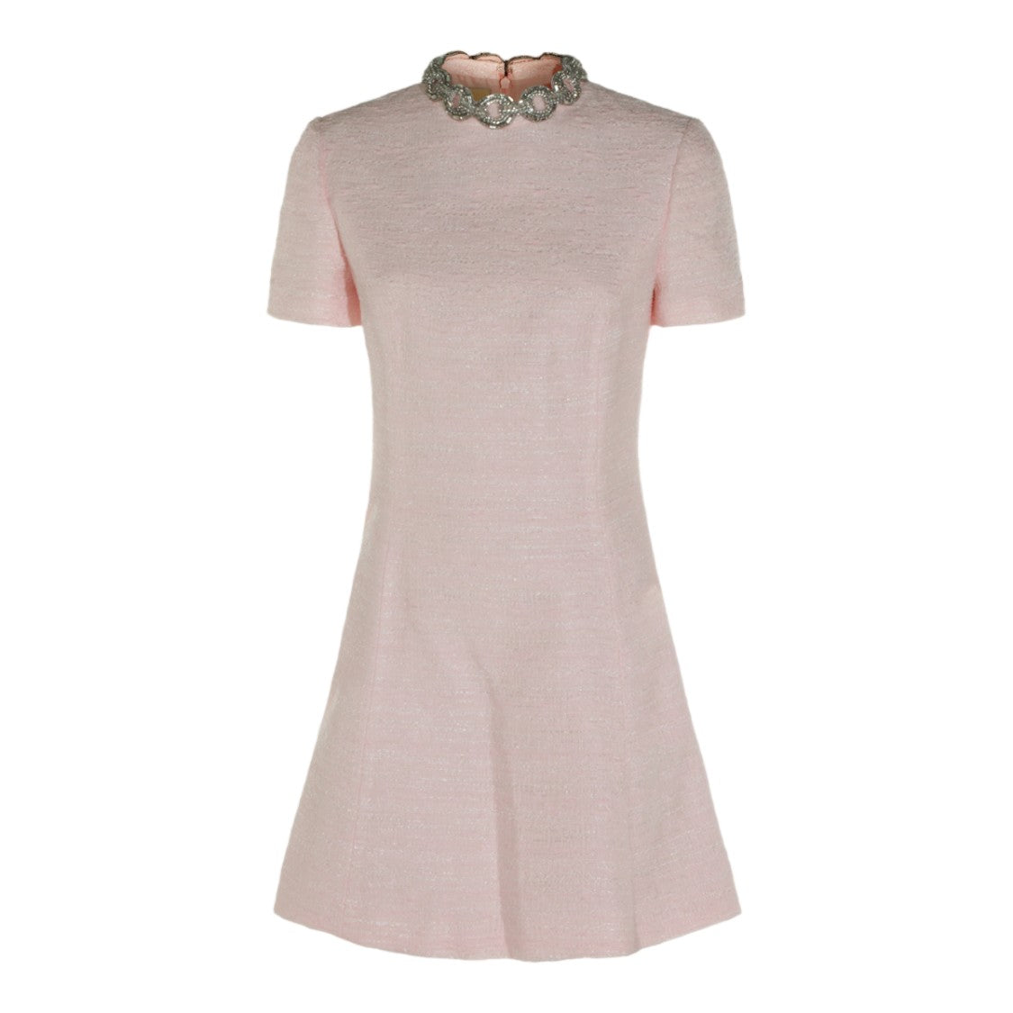 Valentino Textured Mini Dress With Embellished Neckline