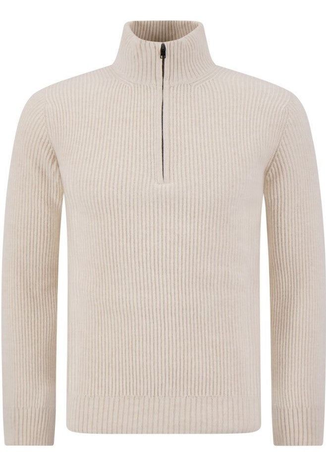 Woolrich Ribbed Wool Blend Half-Zip Sweater