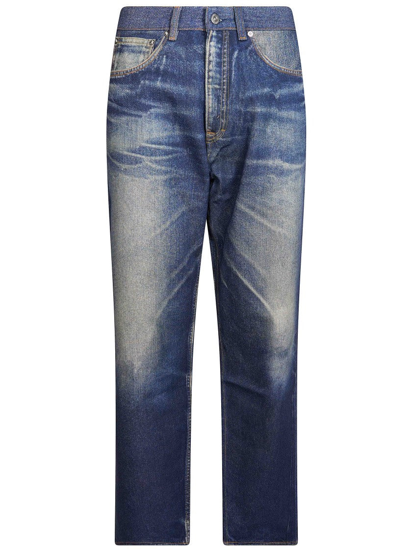 Our Legacy Mid-Wash Denim Jeans With Classic Five-Pocket Design And Distressed Details