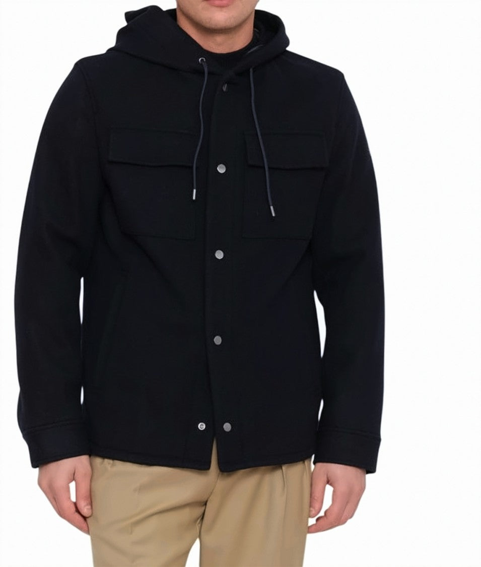 Manuel Ritz Lined Hooded Casual Jacket With Button Closure