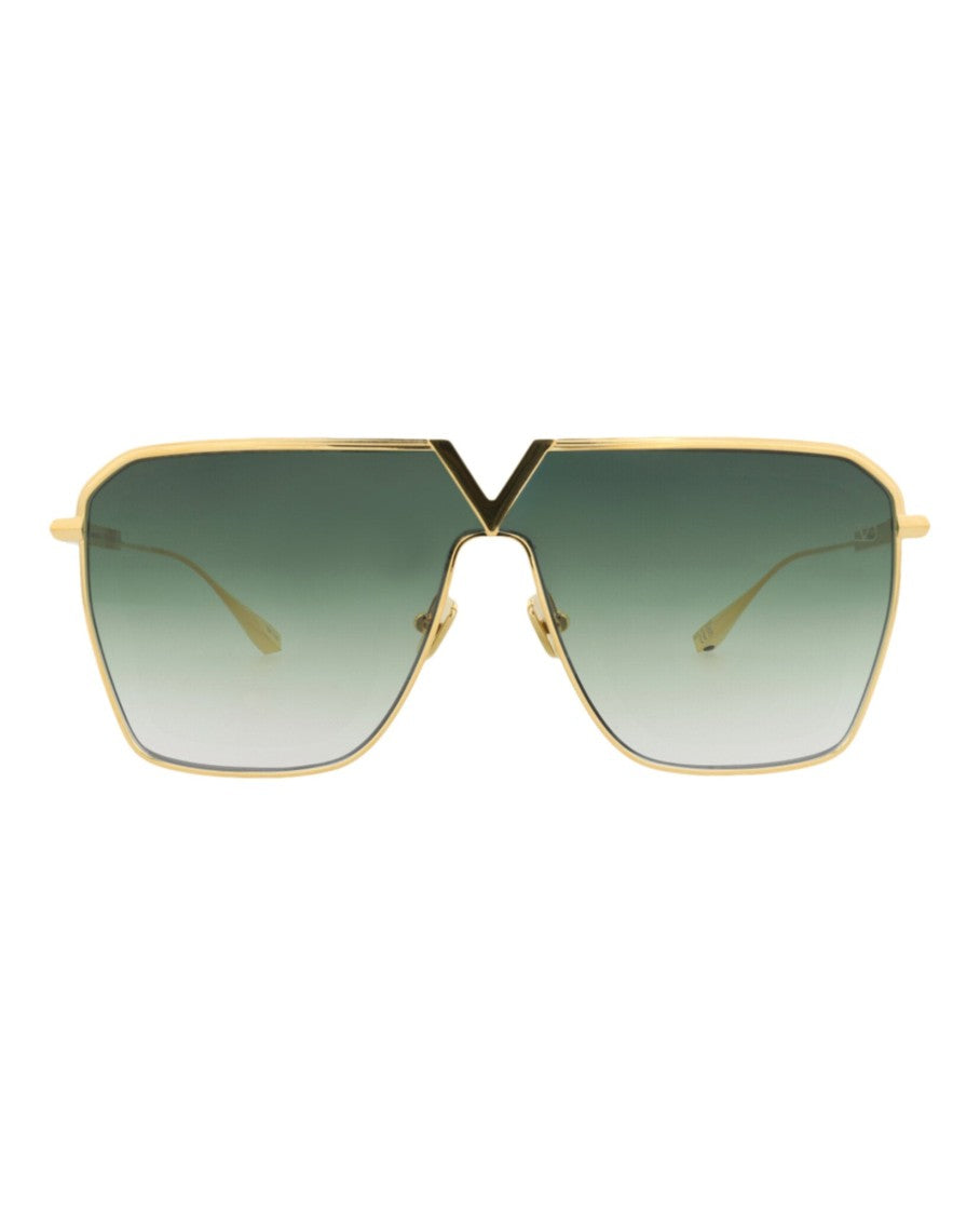 Valentino Aviator-Frame Metal Sunglasses