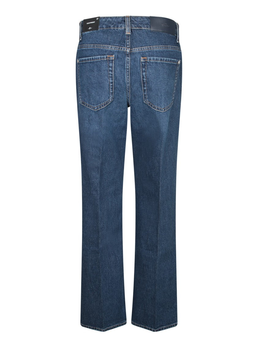 7 For All Mankind Calie Straight Blue Jeans