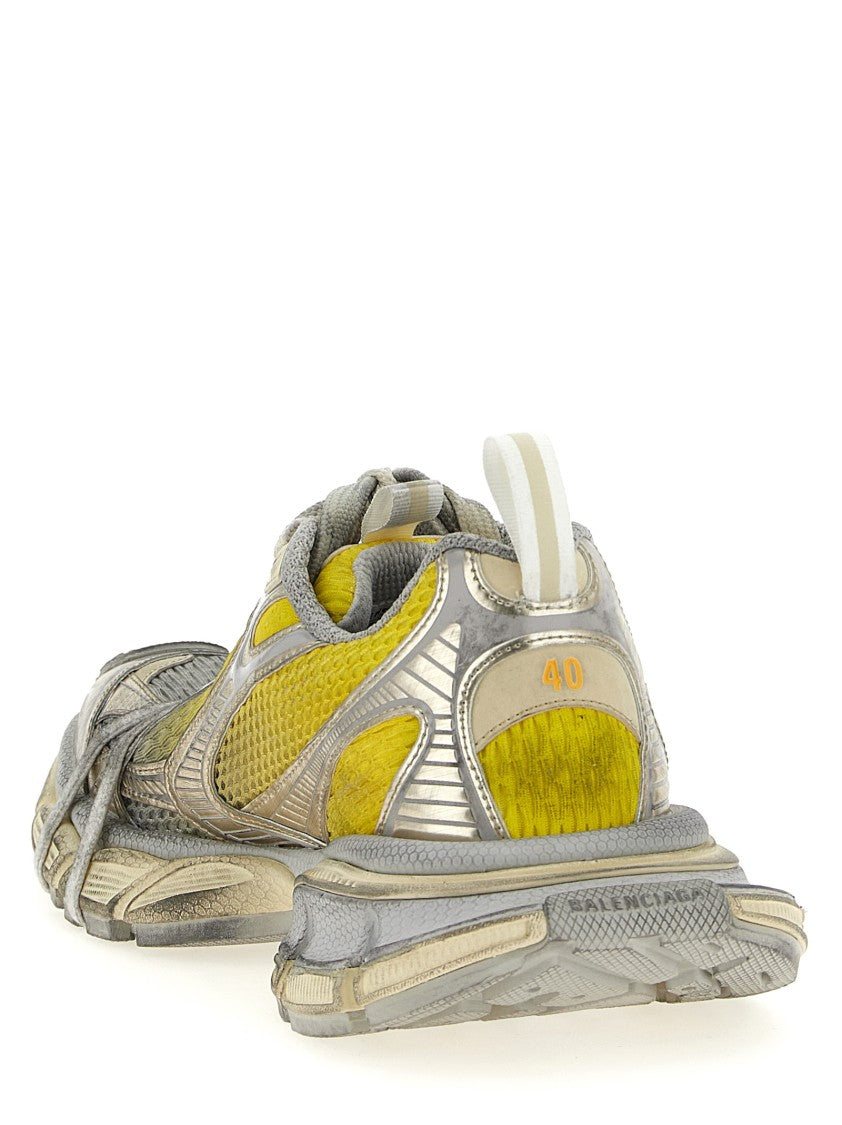 Balenciaga Used-Effect Mesh Sneakers With Embossed Details