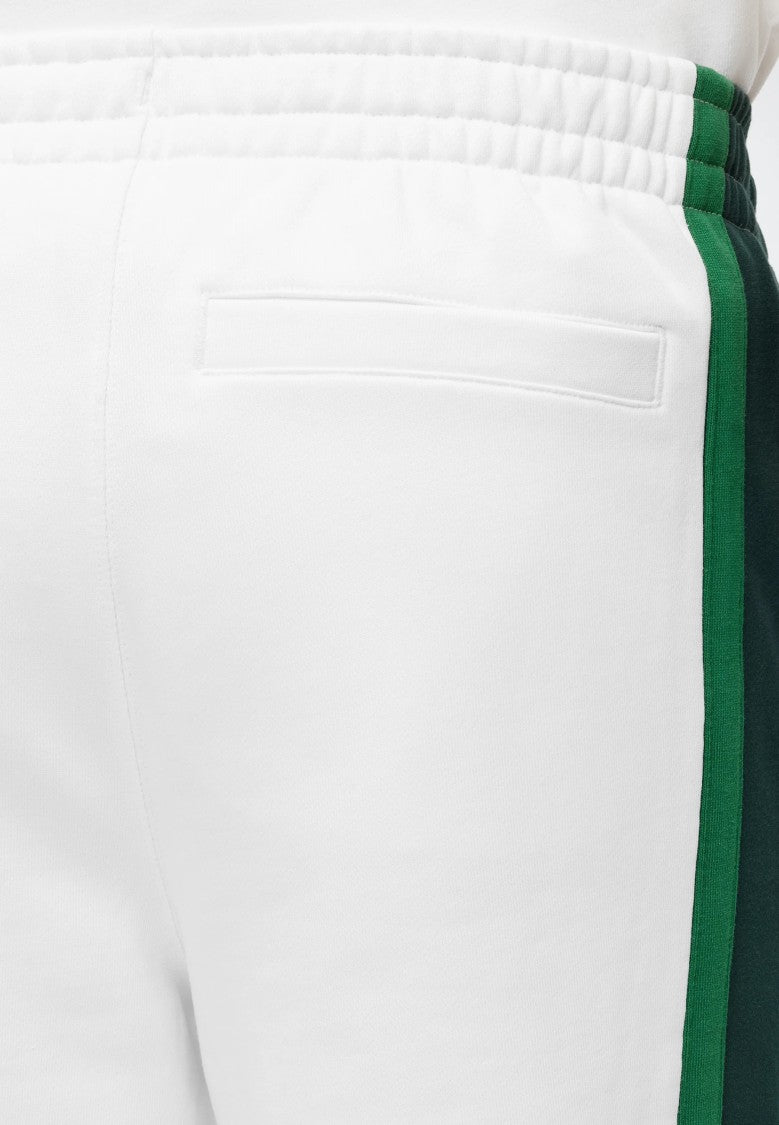 Lacoste White Colorblock Dark Green Accent Sweatpants