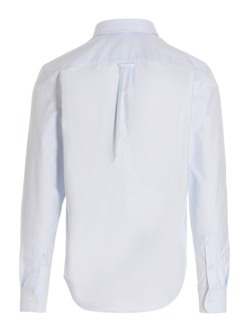 Maison Kitsuné Long-Sleeve Button-Up Shirt With Classic Collar And Embroidered Charm