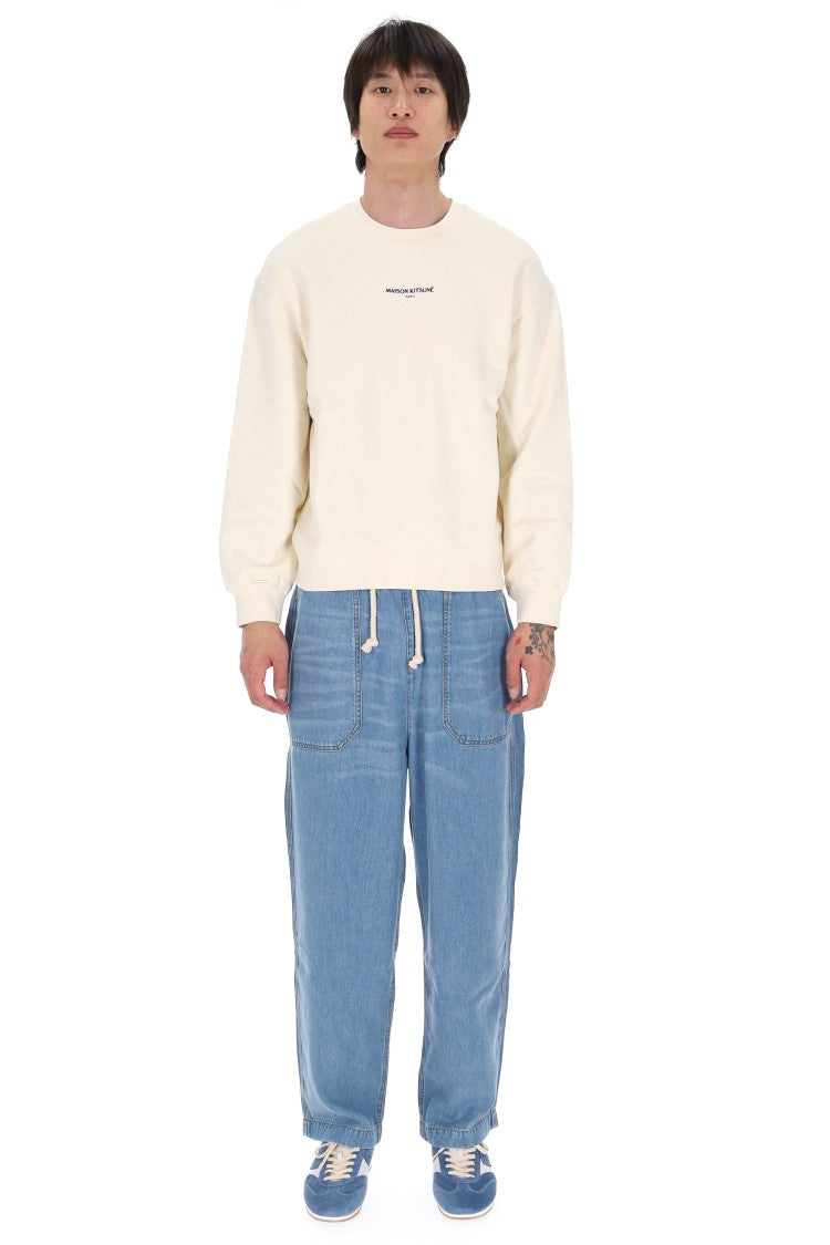 Maison Kitsuné Maison Kitsuné Paris Embroidered Cotton Sweatshirt