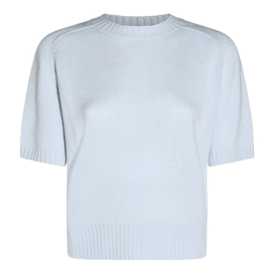 Allude Light Blue Ribbed Knit Sweater