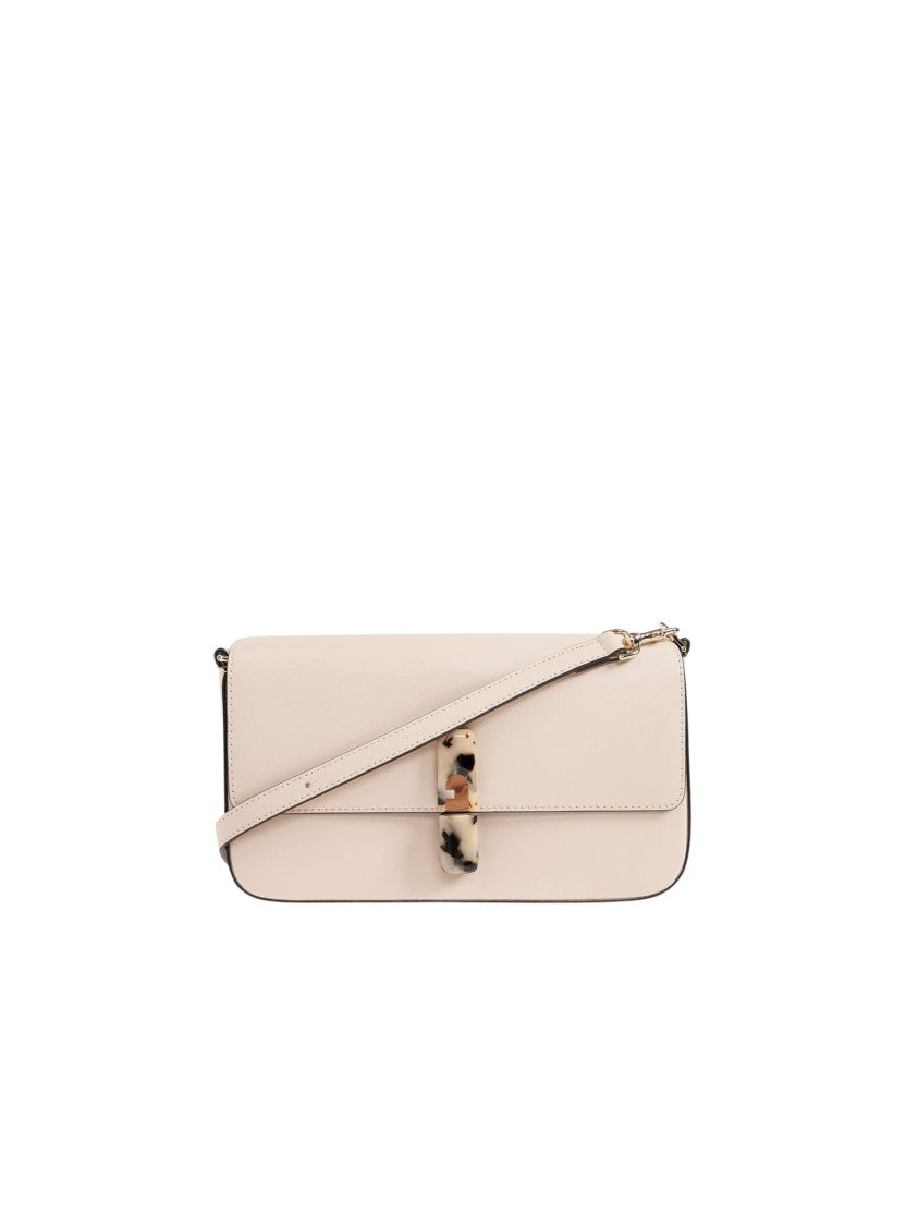 Furla Fine Grain Leather Crossbody Bag With Tortoiseshell Clasp