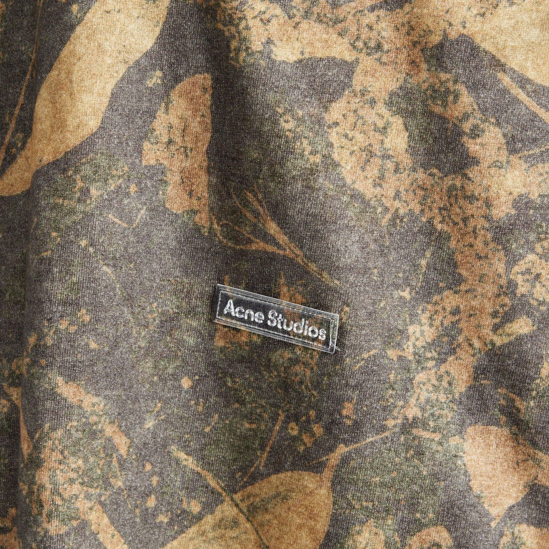 Acne Studios Leaf-Patterned Brown T-Shirt With Classic Fit