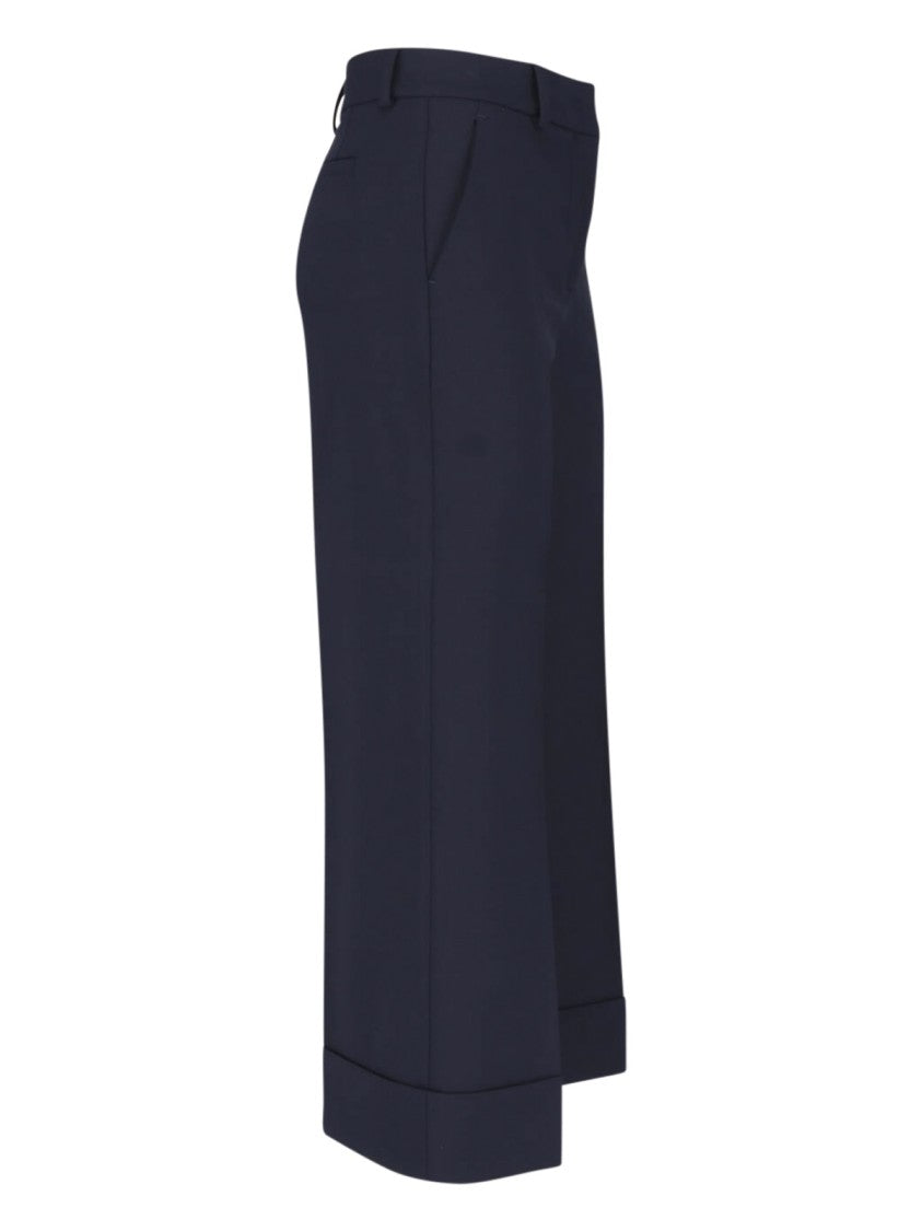 Incotex Blue Wide-Leg Tailored Virgin Wool Pants