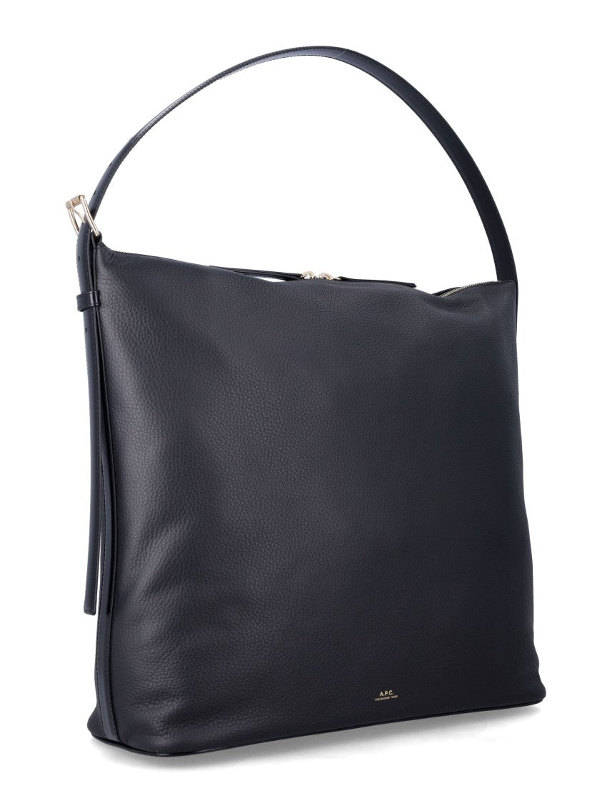 A.P.C. Smooth Leather Maxi Shoulder Bag With Adjustable Strap