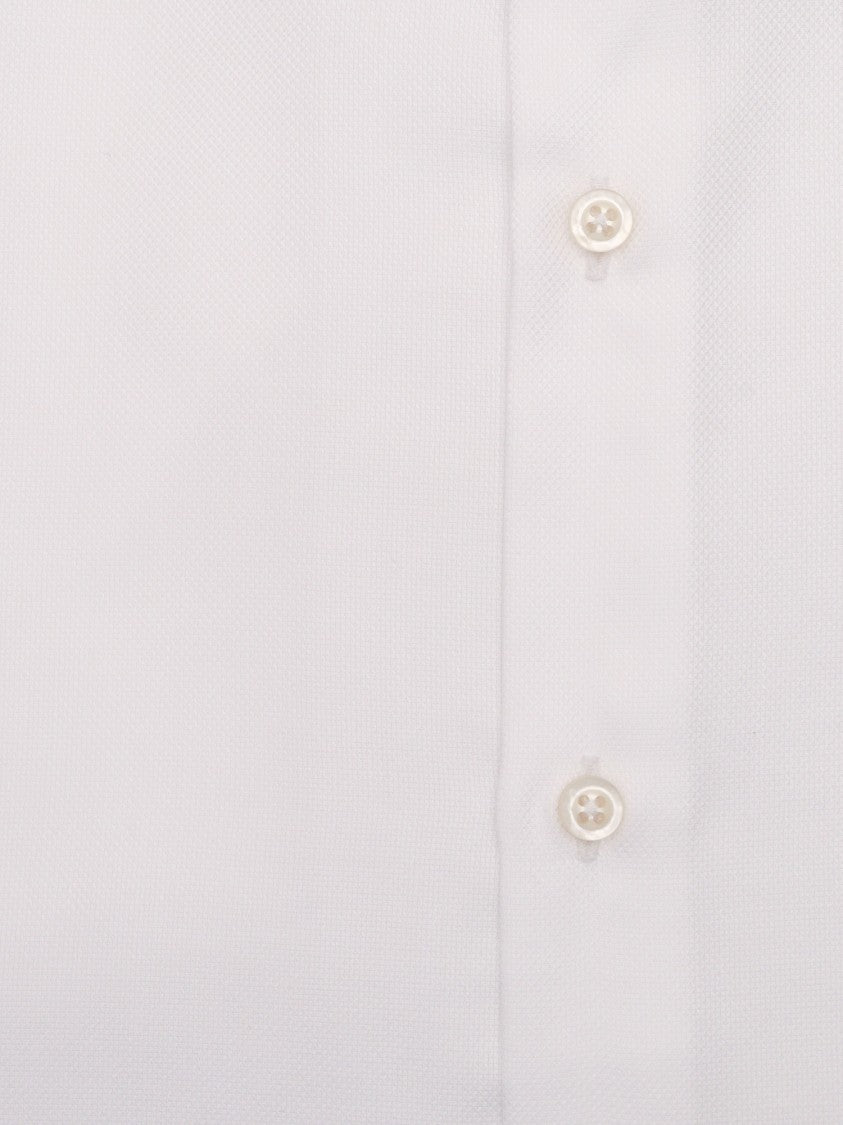 Sartoria Del Campo-Sonrisa White Structured Dress Casual Shirt