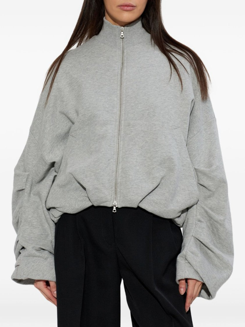 Dries Van Noten Relaxed Oversized Jacket With Ruched Sleeves