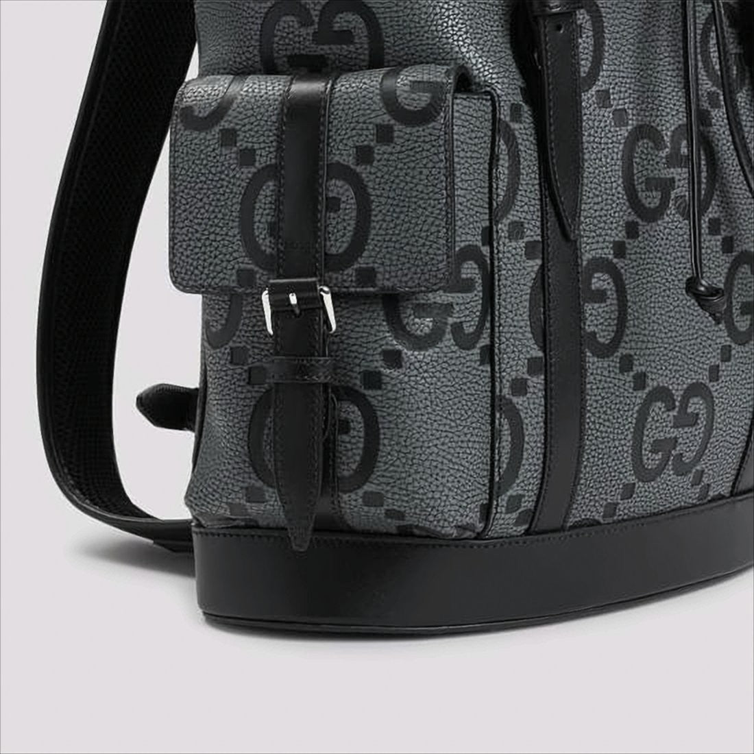 Gucci Textured Leather Backpack With Monogram Pattern