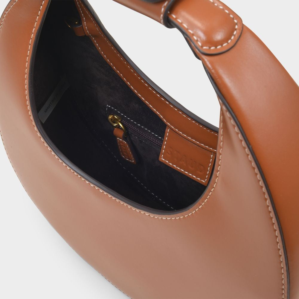 Staud Mini Moon Handbag - Tan - Leather