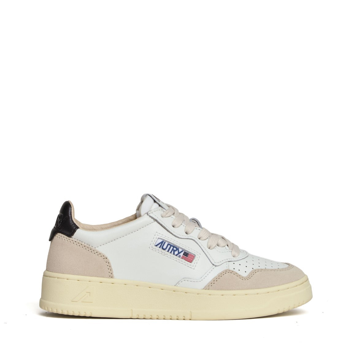 Autry White Black Medalist Low Suede Sneakers
