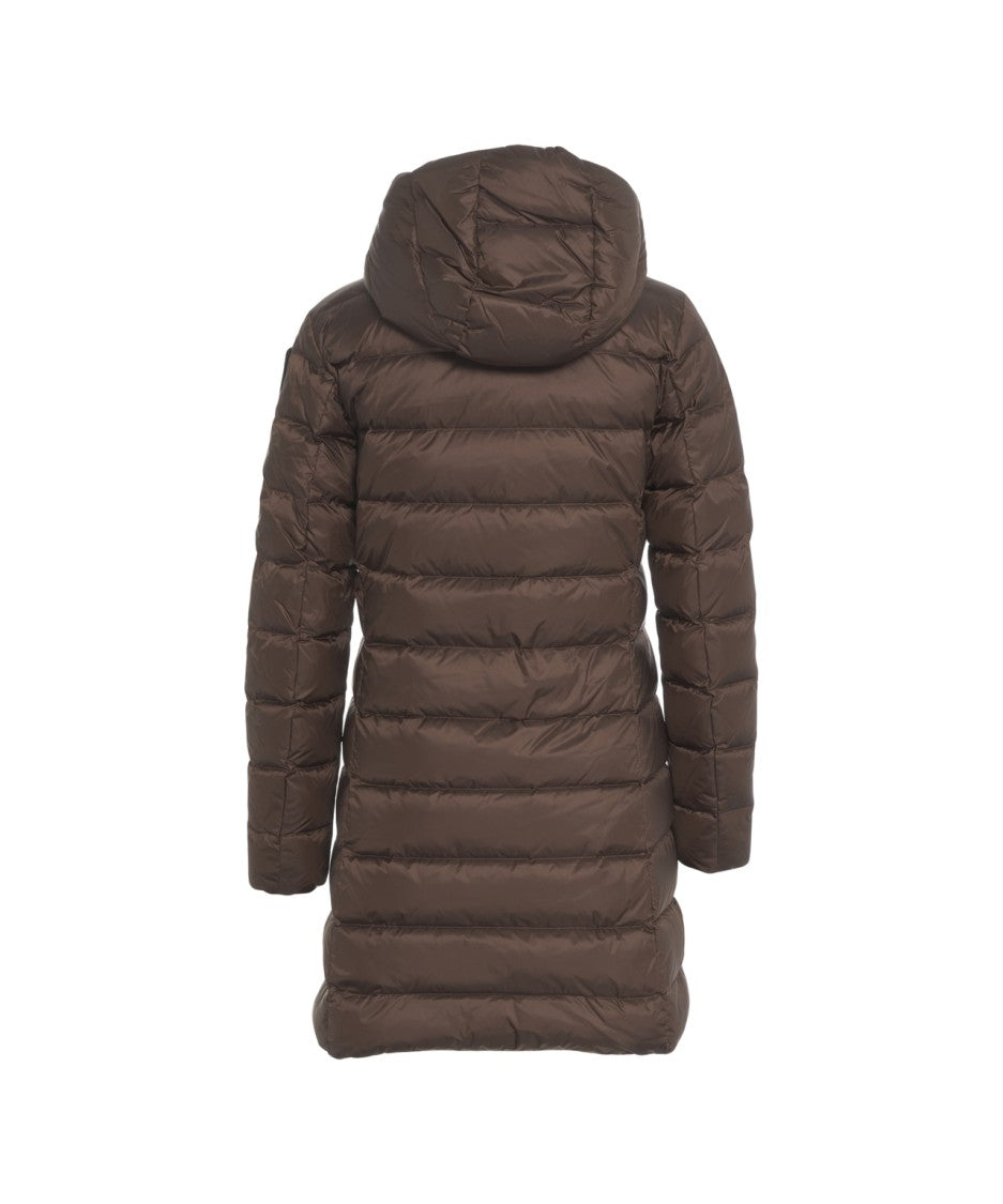 Blauer Quilted Down Coat With Integrated Hood And Two-Way Zipper