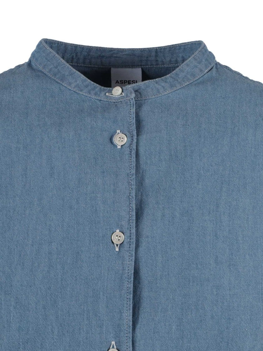 Aspesi Long Sleeve Cotton Mandarin Casual Shirt