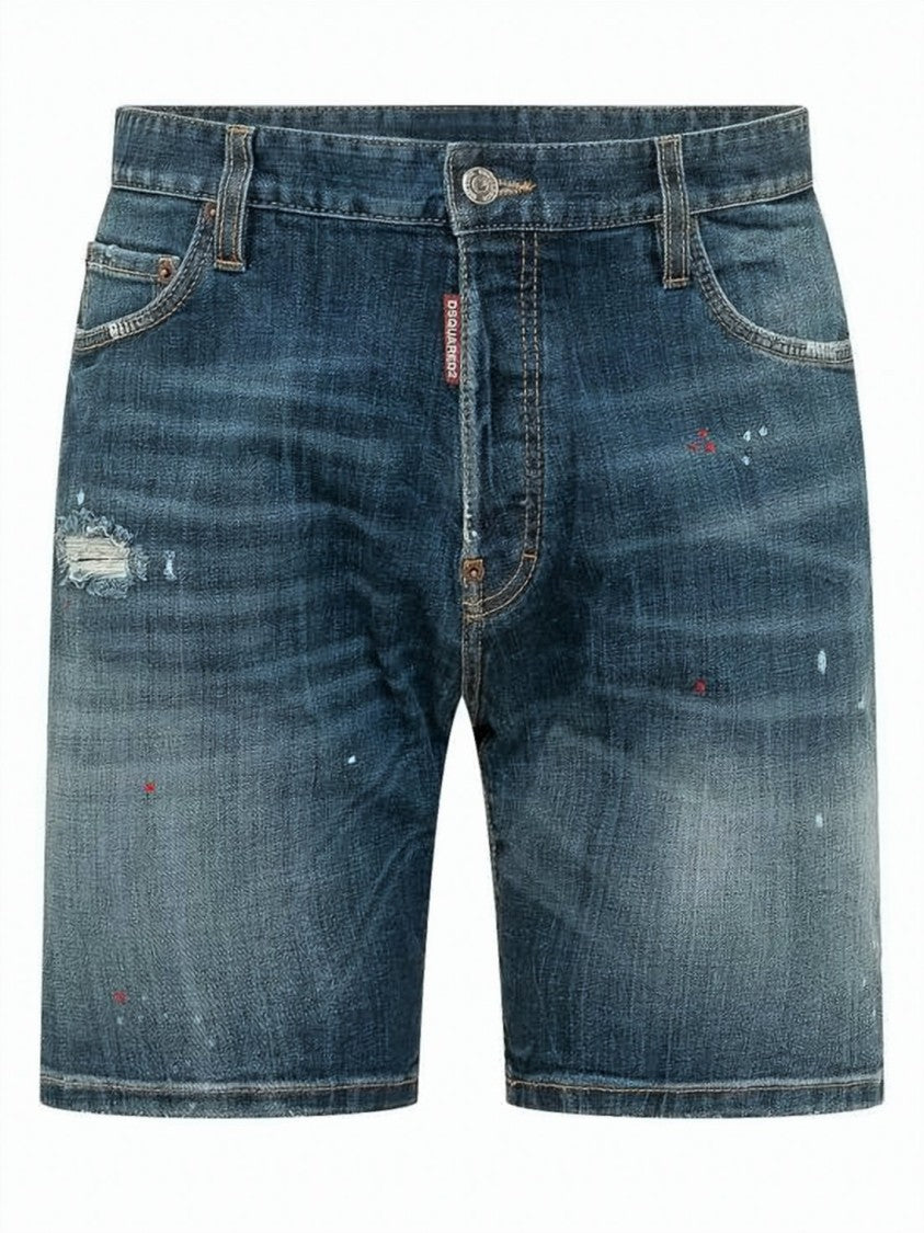 Dsquared2 Denim Shorts With Vintage Wash