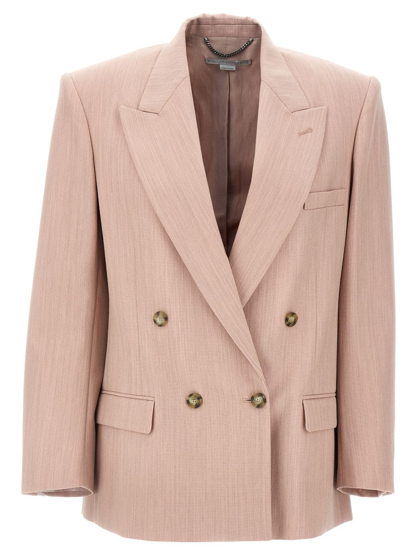 Stella Mccartney Double-Breasted Wool Blazer With Peak Lapels