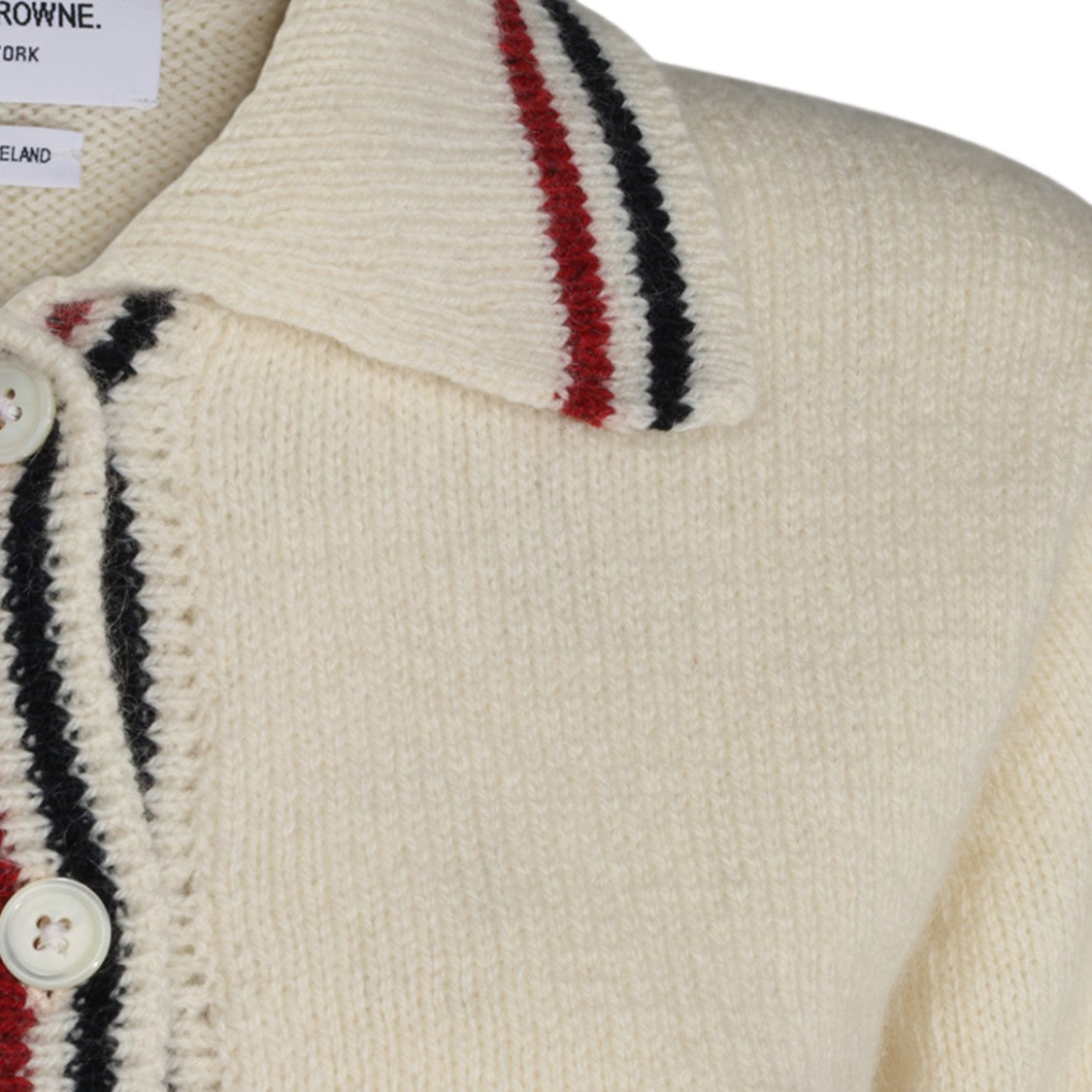 Thom Browne Button-Down Knit Sweater With Playful Motif